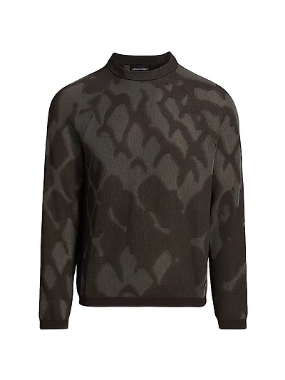 Pattern Abstract-Print Crewneck Sweater