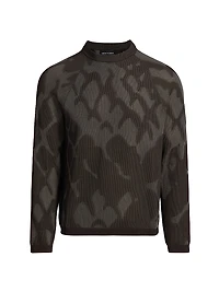 Pattern Abstract-Print Crewneck Sweater