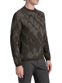 Pattern Abstract-Print Crewneck Sweater