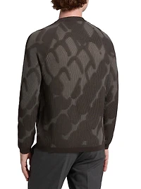 Pattern Abstract-Print Crewneck Sweater
