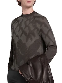 Pattern Abstract-Print Crewneck Sweater