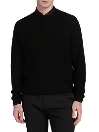 Tonal Basket Weave Virgin Wool Sweater