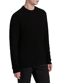 Tonal Basket Weave Virgin Wool Sweater