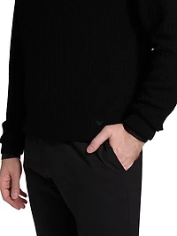 Tonal Basket Weave Virgin Wool Sweater