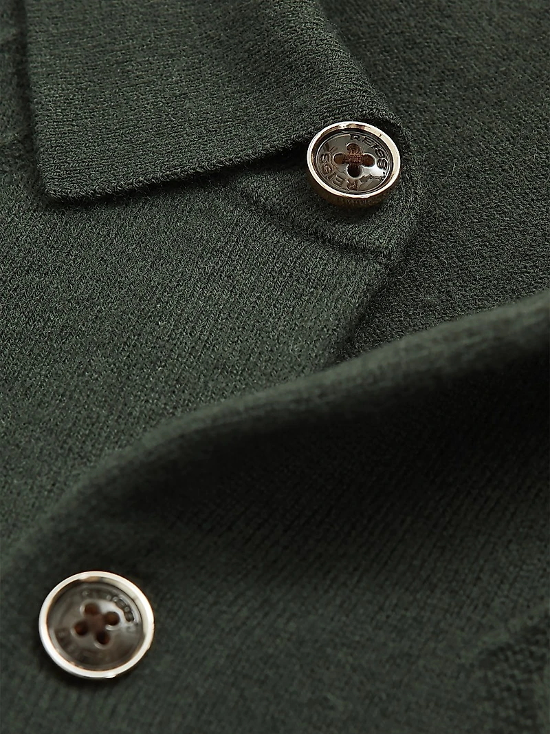 Gideion Wool Jersey Polo Sweater