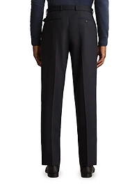 Pleated Wool-Blend Belted Trousers