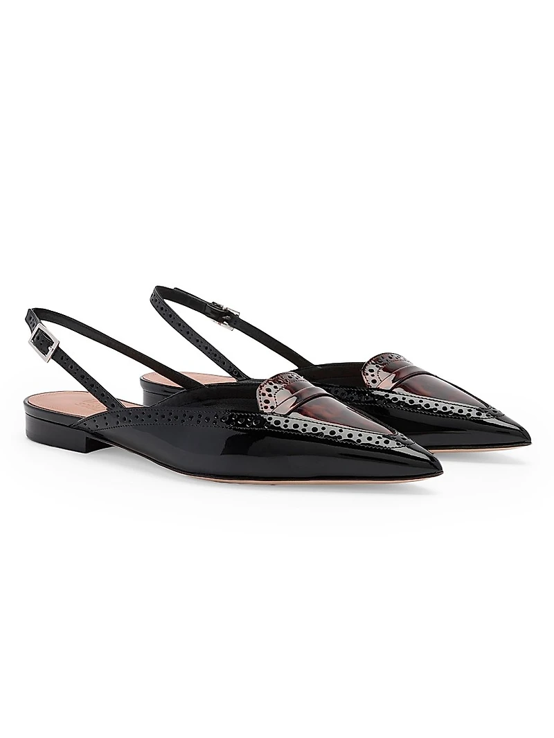 Laurie Patent Leather Slingback Flats