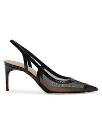 Aubrey 70MM Mesh Slingback Pumps