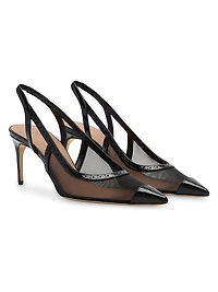 Aubrey 70MM Mesh Slingback Pumps