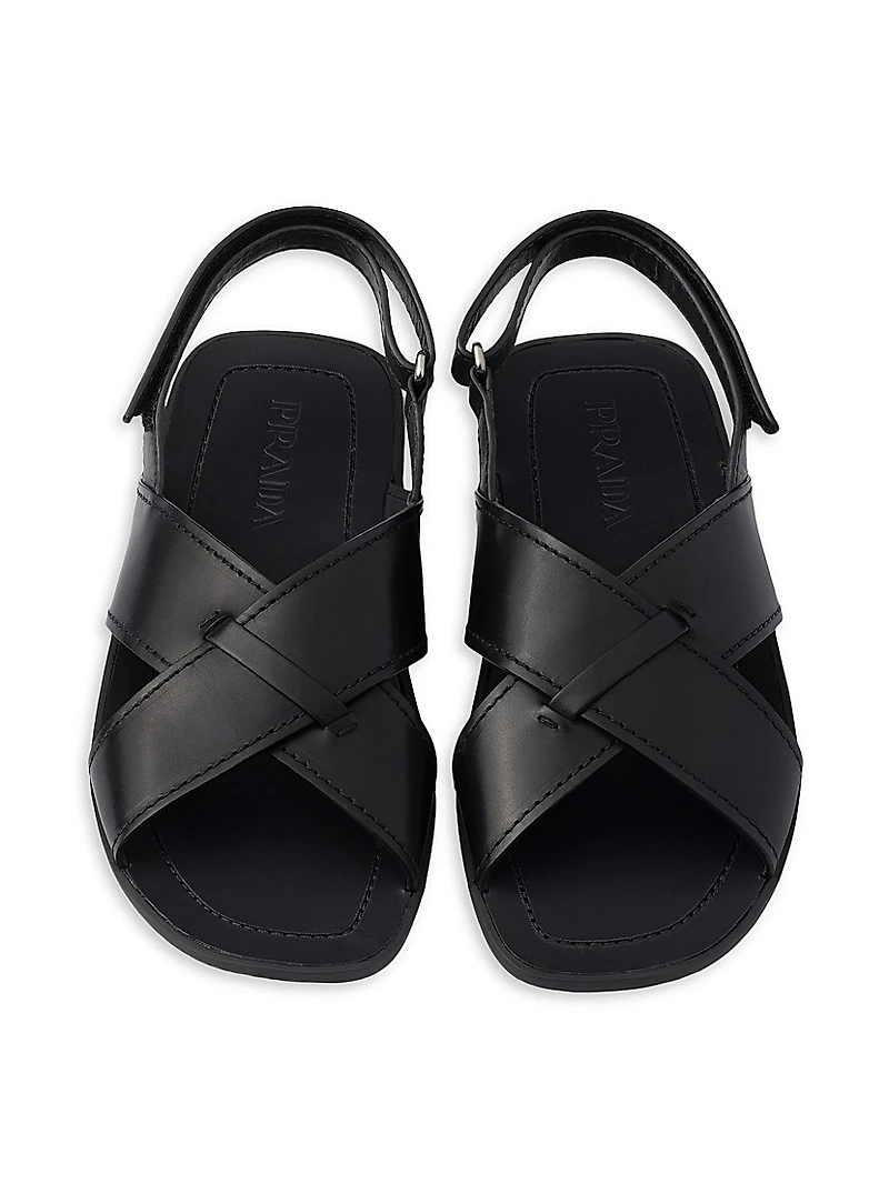 Decò Leather Crisscross Sandals