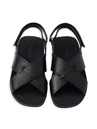 Decò Leather Crisscross Sandals