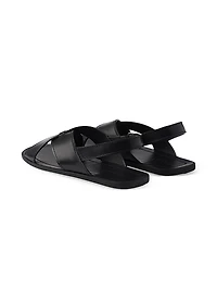 Decò Leather Crisscross Sandals
