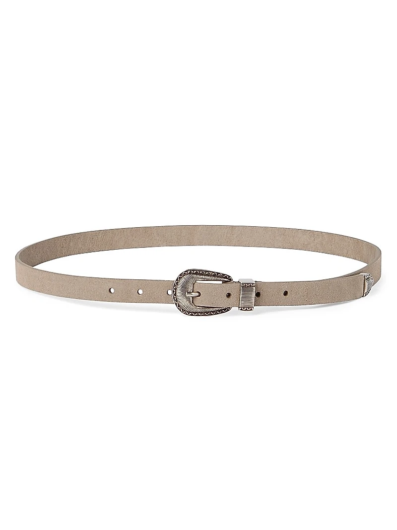 Reversed Leather Belt with Tip