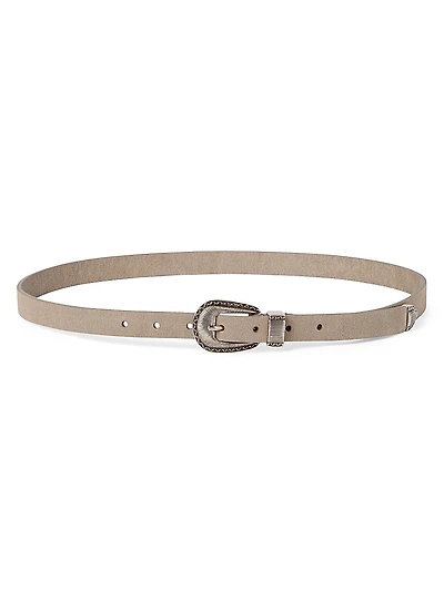 Reversed Leather Belt with Tip