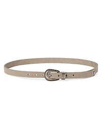 Reversed Leather Belt with Tip