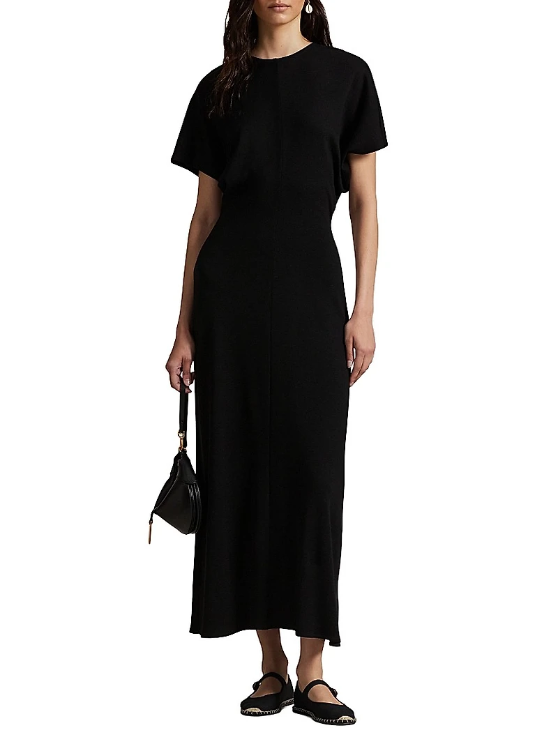 Wool-Blend A-Line Maxi Dress