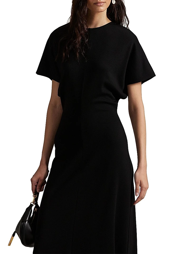 Wool-Blend A-Line Maxi Dress