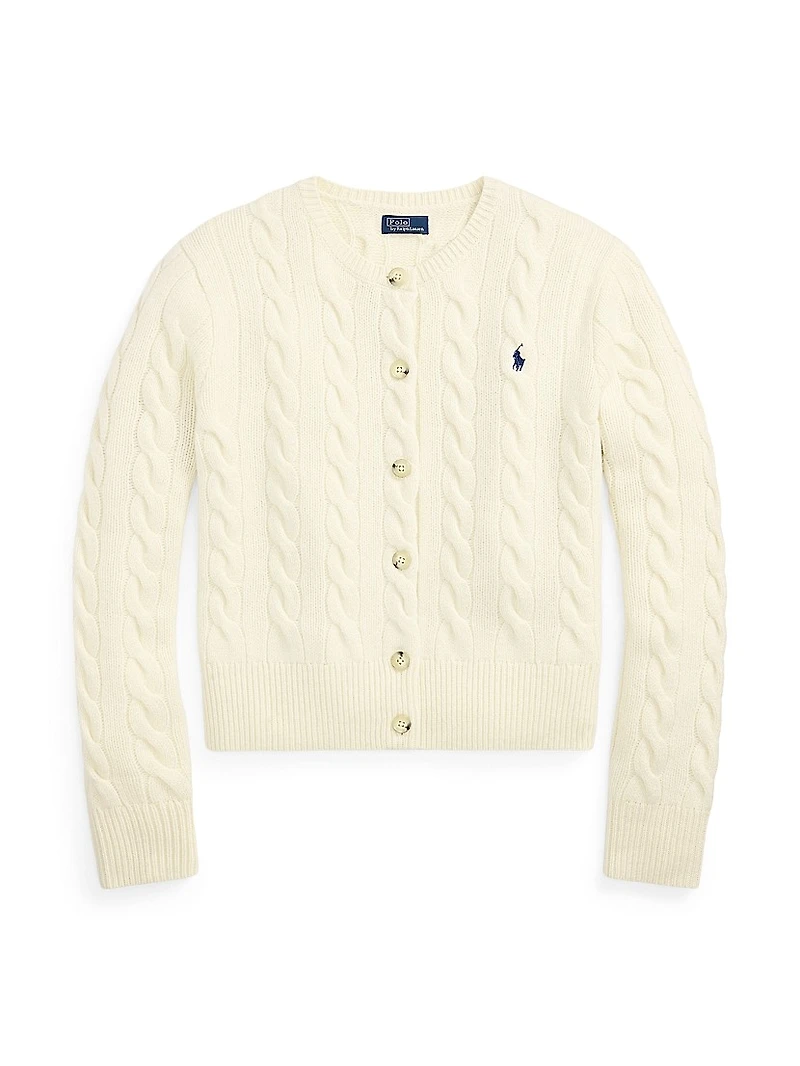 Cable-Knit Wool-Cashmere Cardigan