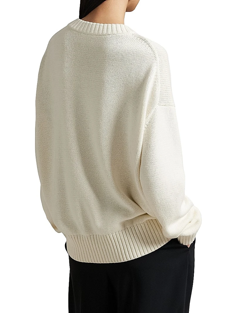 Polo Bear Crewneck Cotton Sweater