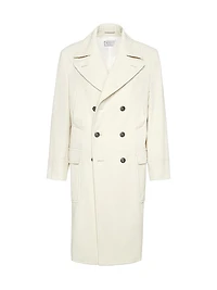Cashmere Wide Wale Corduroy One and a Half Breasted Coat