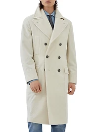 Cashmere Wide Wale Corduroy One and a Half Breasted Coat