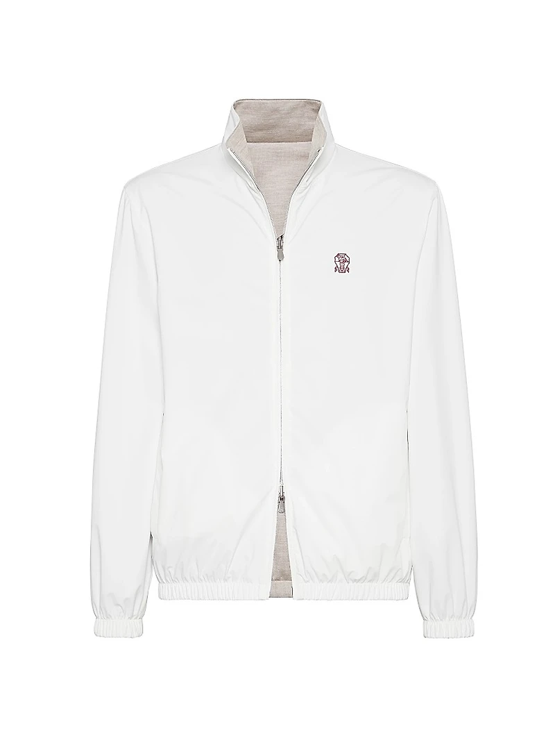 Bonded Nylon Reversible Outerwear Jacket with Logo