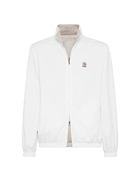 Bonded Nylon Reversible Outerwear Jacket with Logo