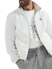 Bonded Nylon Reversible Outerwear Jacket with Logo