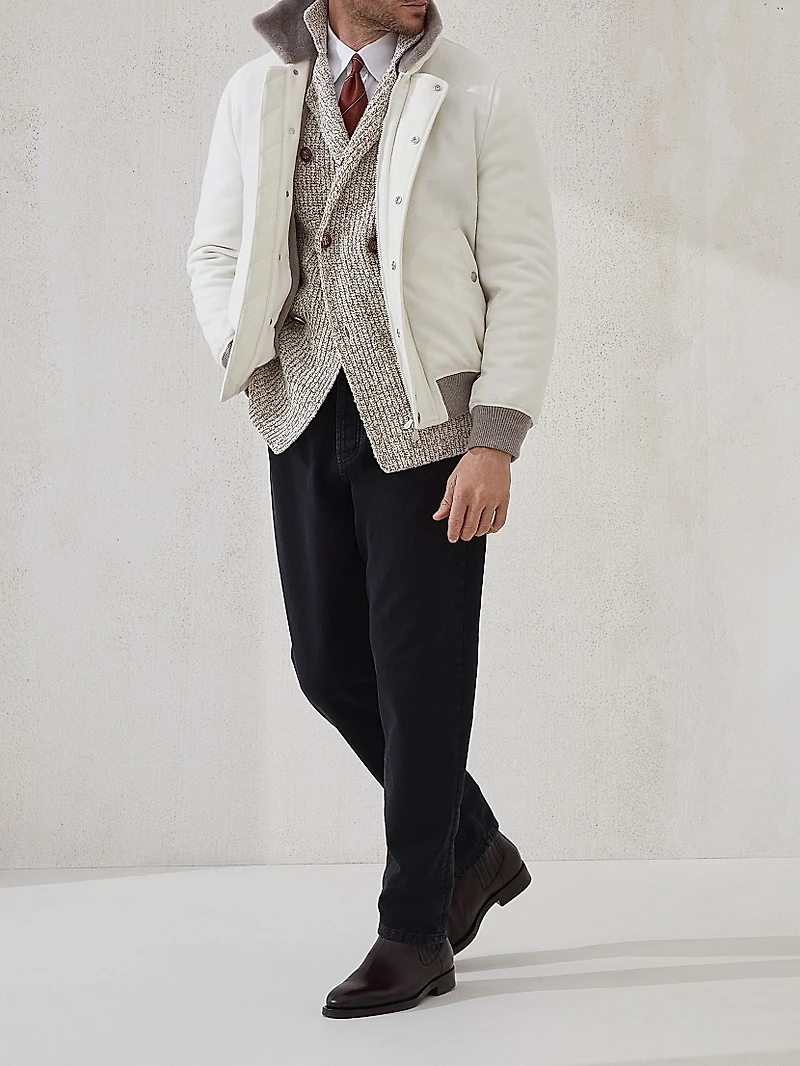 Half English Rib One and a Breasted Cardigan