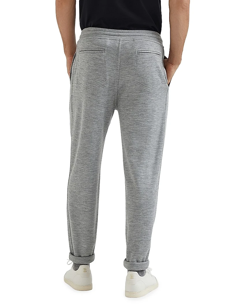 Cashmere and Silk French Terry Trousers