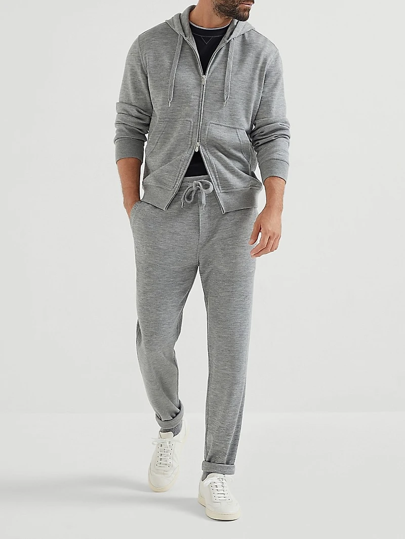Cashmere and Silk French Terry Trousers