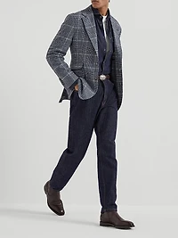 Prince of Wales Deconstructed Cavallo Blazer with Metal Buttons