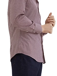 Checked Cotton Slim Fit Shirt with Spread Collar