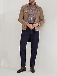 Checked Cotton Slim Fit Shirt with Spread Collar