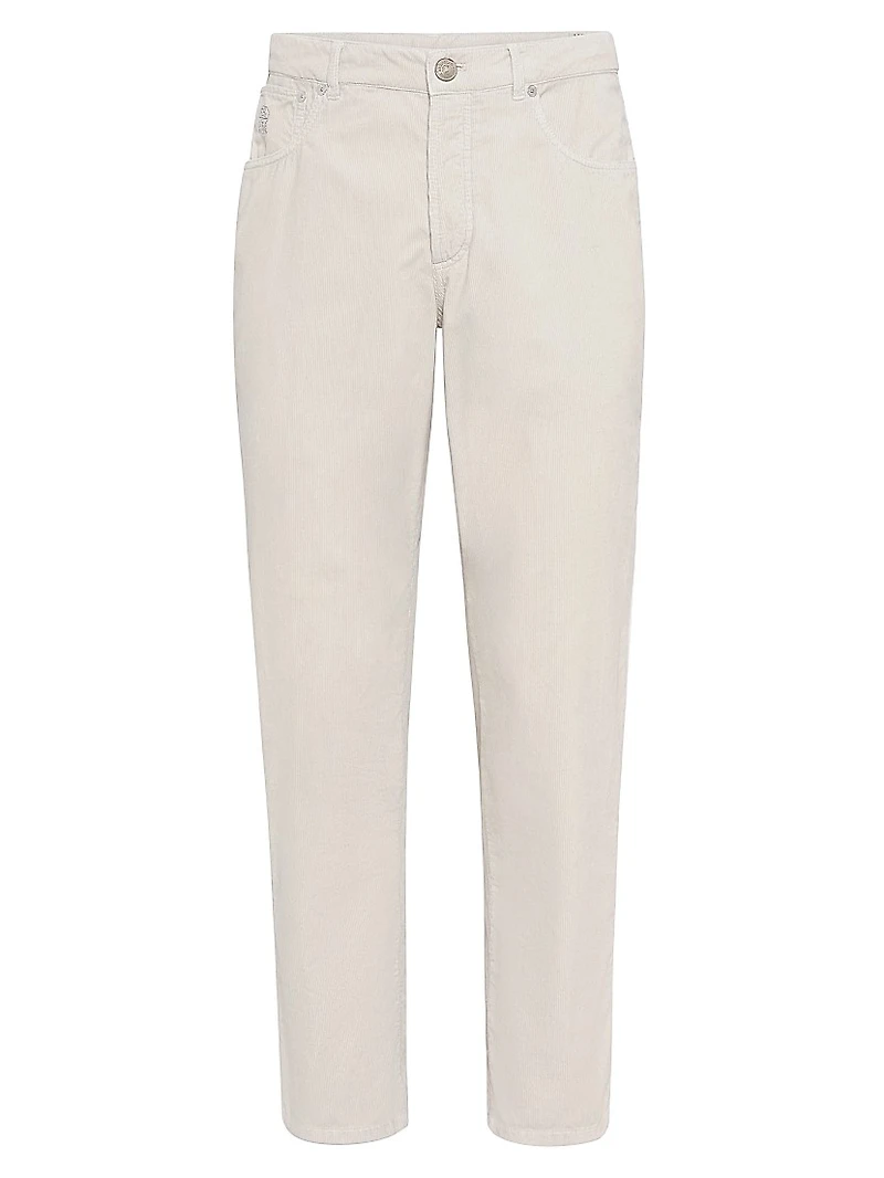 Garment Dyed Five Pocket Italian Fit Trousers