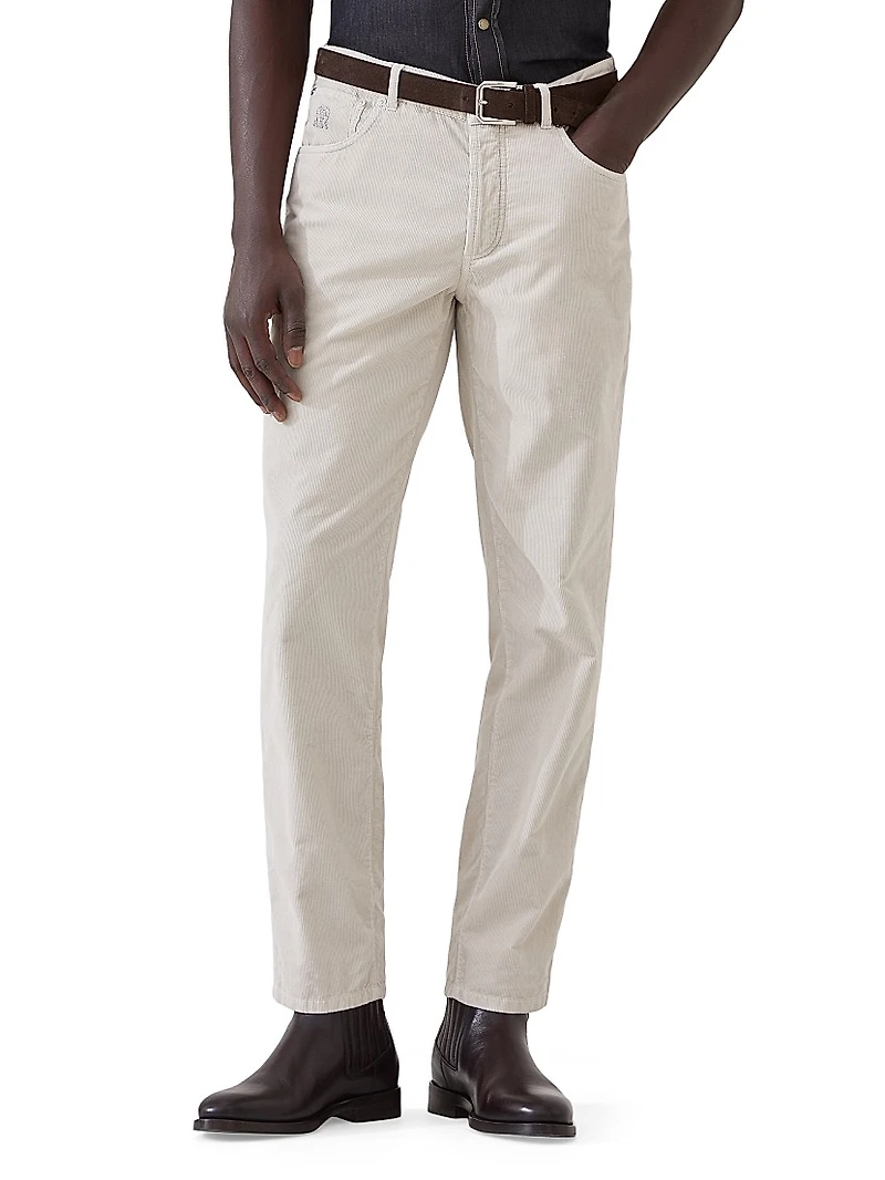 Garment Dyed Five Pocket Italian Fit Trousers