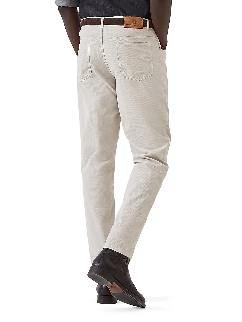 Garment Dyed Five Pocket Italian Fit Trousers