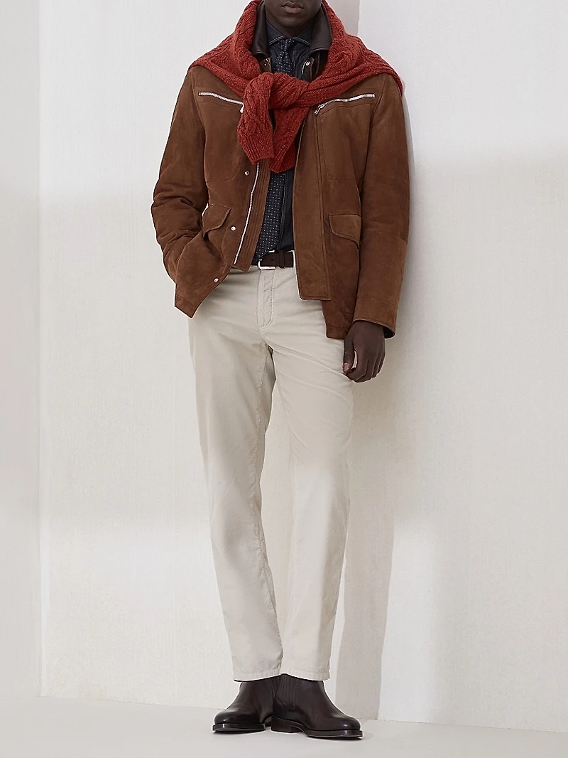 Garment Dyed Five Pocket Italian Fit Trousers