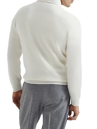 Cashmere English Rib Knit Polo Shirt