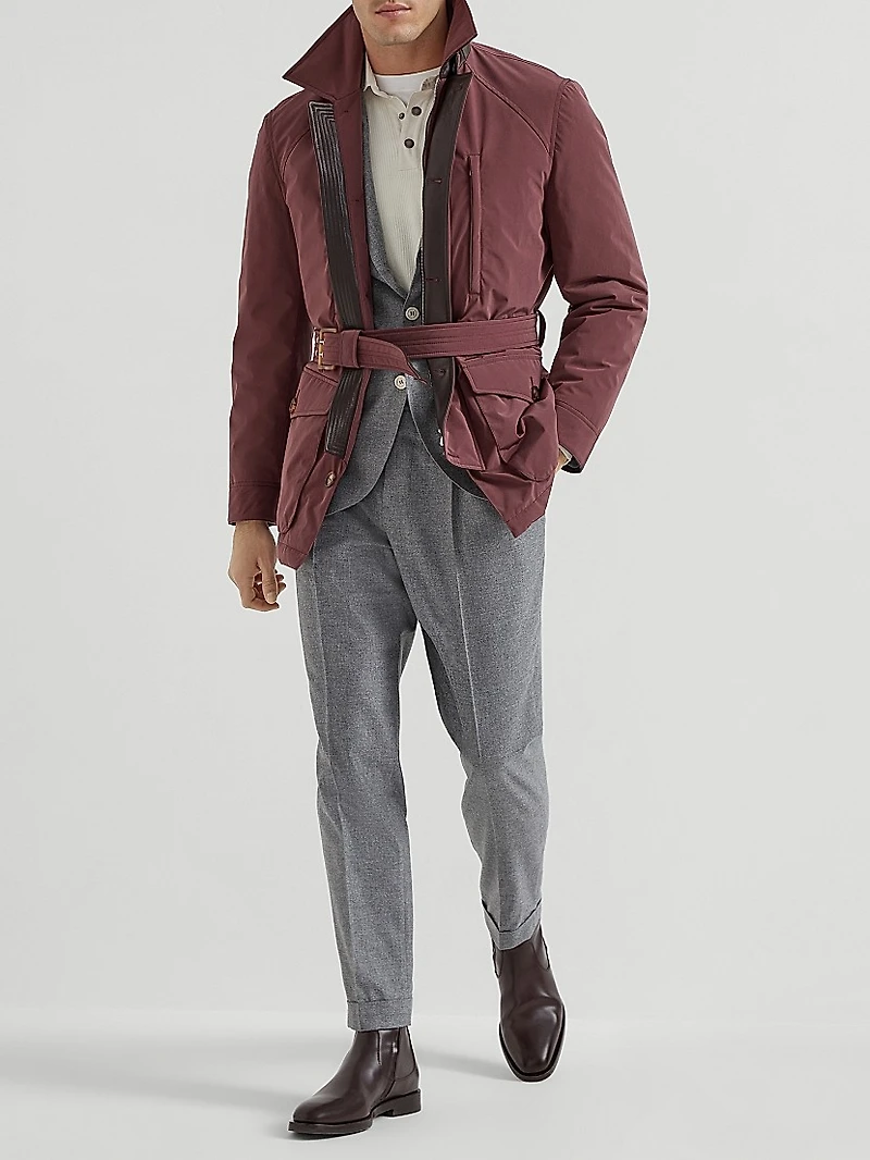 Cashmere English Rib Knit Polo Shirt