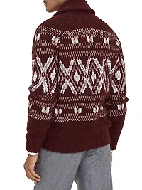 Alpaca, Virgin Wool and Cashmere Geometric Jacquard Cardigan