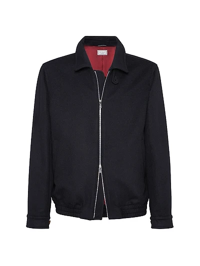 Wool Flannel Double Cloth Bomber Jacket