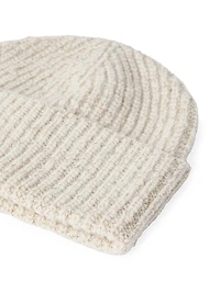 Virgin Wool, Silk and Cashmere English Rib Knit Chiné Beanie