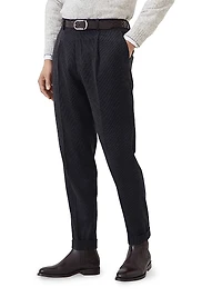 Wool, Silk and Cashmere Corduroy Leisure Fit Trousers