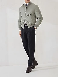 Wool, Silk and Cashmere Corduroy Leisure Fit Trousers