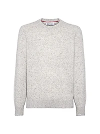 Flecked Alpaca, Wool, Silk and Cotton Sweater