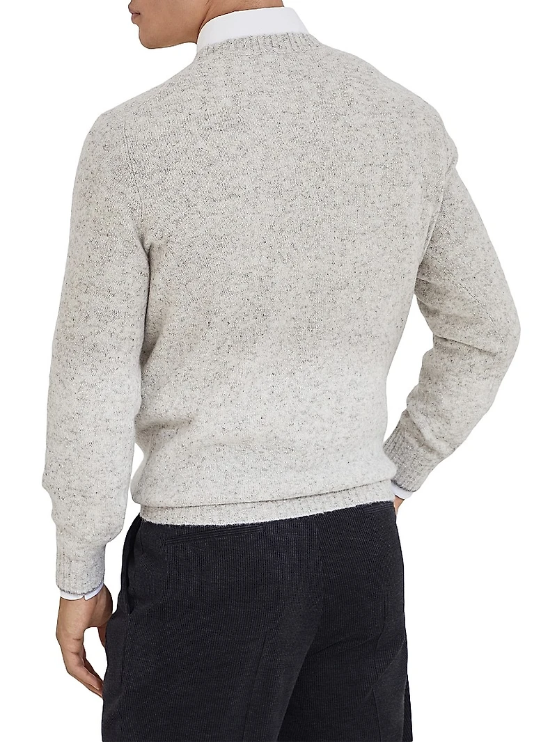 Flecked Alpaca, Wool, Silk and Cotton Sweater