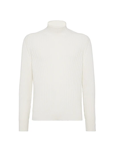 Cashmere Flat Rib Turtleneck Sweater