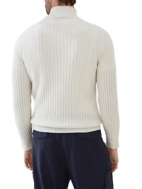 Cashmere Flat Rib Turtleneck Sweater