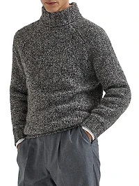 Flecked Alpaca, Virgin Wool and Cashmere Turtleneck Sweater